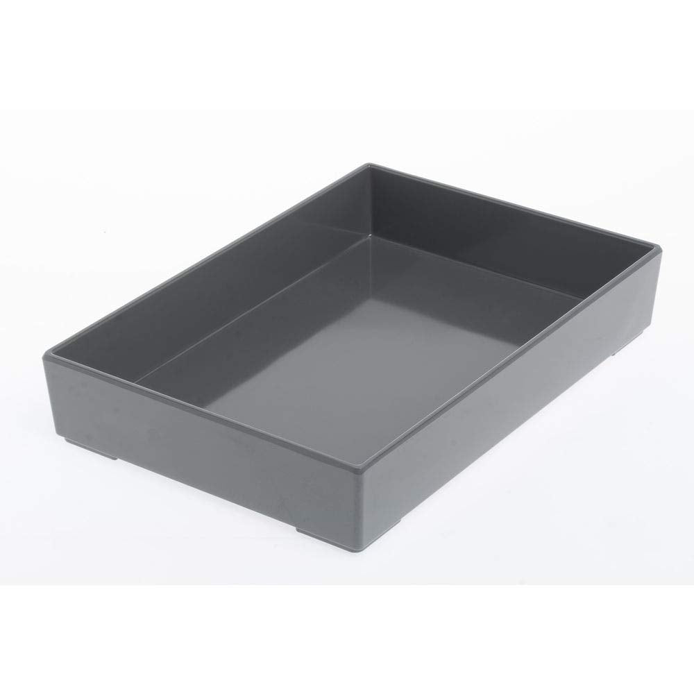Grey Melamine Tray - 9 3/4" L x 6 3/4" W x 1/2" H by HUBERT – 9.8" x 6.8" x 0.5", Melamine, Gray, Model H0275-GREY