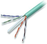 Belkin A7L704-1000GR-P CAT6 Solid Bulk Cable, Plenum (Green) | bulk network cable, green cable spool, structured cabling, in-wall rated, solid conductor, install cable