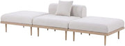Beige Fabric 3-Piece Outdoor Modular Sofa Set, Cushions, Contemporary Style, Weather-Resistant for Patio, Garden, Deck