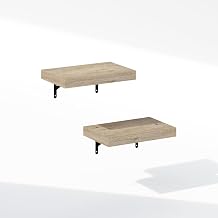 Furinno N24036NA 9.37 x 1.65 x 14.57 in. 15 in. Tanna Wall Mounted Bathroom Floating Display Shelves Natural - Set of 2