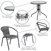 Flash Furniture Clear/Gray / Table + 4 Chair / Round Table + 4 Chairs Bistro Sets