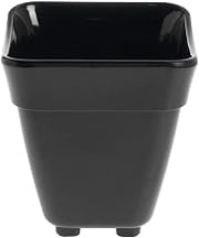 HUBERT Food Pan1/6 Size Black Curveware Pan - 5 1/2"L x 5 1/2"W x 6"D