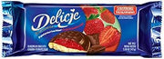 Delicje Strawberry Cookie (147g/5.18 Oz.) Kraft (Strawberry Jaffa Cake Style Biscuits from Poland) (3 pack)