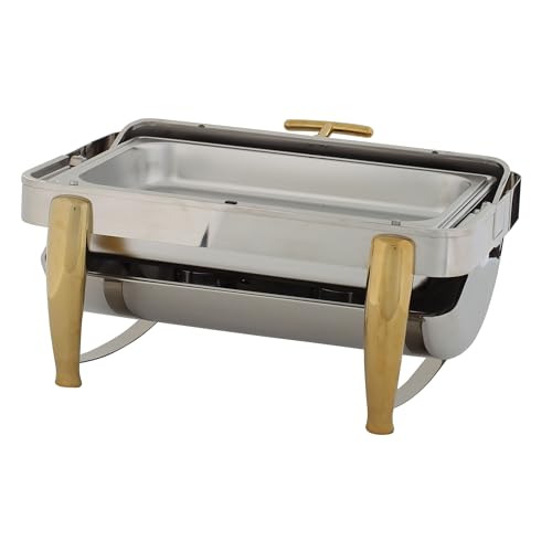 Winco 8 Quart / Chafer / Gold Accent Cookware