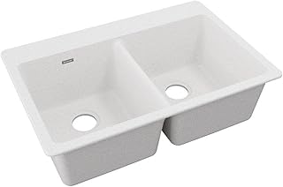 Elkay Quartz Classic 33" x 22" x 9-1/2" Equal Double Bowl Drop-in Sink White