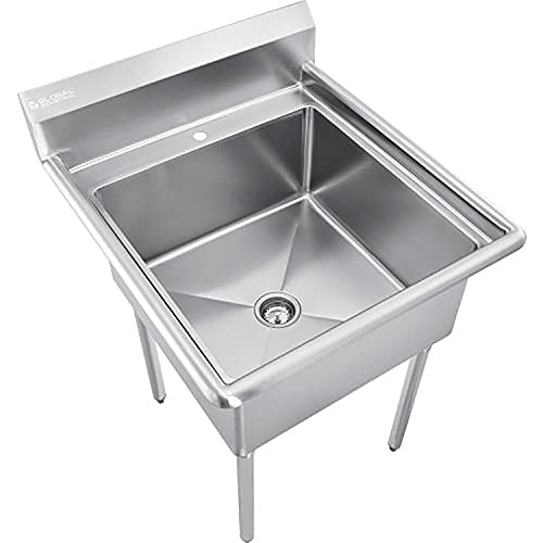 Stainless Steel Utility Sink W/10" by Global Industrial – Stainless Steel, Model C1T242412