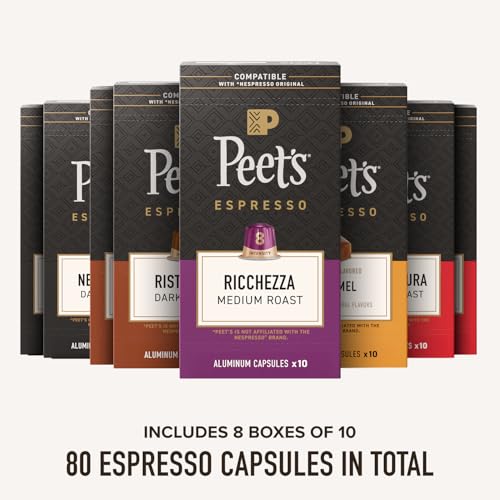 Peet's Coffee Medium and Dark Roast Variety Pack / 10 Count (Pack of 8) / 8 Coffee Gifts