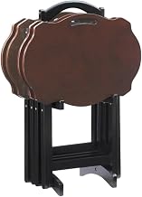 Furnifact Black, Tray Table, Solid Wood Construction, Removable Tray Top, Durable Home Design, Warm Stylish Finish, Quality Build for Home
