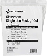 First Aid Only Classroom Single Use Packs, 10 Count