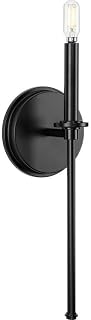 Elara Collection 5-3/4 in. 1-Light Matte Black New Traditional Wall Light