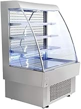 Omcan Commercial 39" Open Refrigerated Floor Display Showcase, 380 L Capacity, LED Lighting, Pull Down Curtain, 40004
