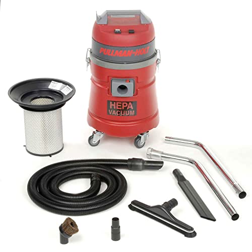 45 Dry HEPA Vac 2 HP 10 Gallon by Pullman-Holt – 28"L x 14"W x 26"H, 10.0 gallons, Polyethylene Tank, Red, Model 967850801