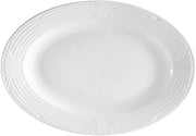 CAC China CRO-61 Corona 16-1/2-Inch by 11-1/2-Inch Super White Porcelain Oval Platter, Box of 12