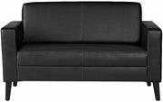 Lorell LLR86951 AM Vinyl Loveseat Chair Black