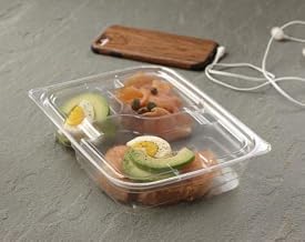 Sabert Clear Lid for 36 oz. Two-Compartment and 26 oz. Three-Compartment Large Snack Box | 300/Case