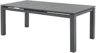 Gray Outdoor Patio Dining Table, Adjustable Width, Contemporary Style, Durable Finish, Seats Up to 15.9, Suitable for Outdoor Entertaining
