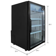 Global Industrial Countertop Merchandising Refrigerator by Nexel – 6.3 cubic_feet, Steel, Black, Model G188BMF-HC