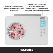 Waring 2 Quart Ice Cream Maker / 2 Quart / Silver Ice Cream Machines