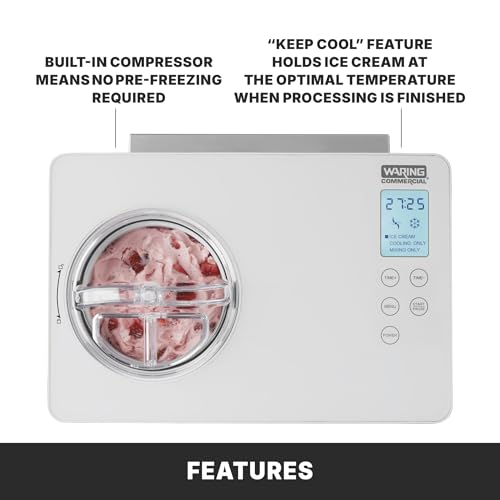Waring 2 Quart Ice Cream Maker / 2 Quart / Silver Ice Cream Machines