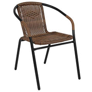 Flash Furniture Clear/Dark Brown / Table + 4 Chair / Round Table + 4 Chairs Table & Chair Sets