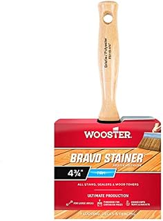 64-Pack of 4-3/4” Wooster F5119 Bravo Stainer Bravo Stainer White China Bristle Stain Brush, for All Paints