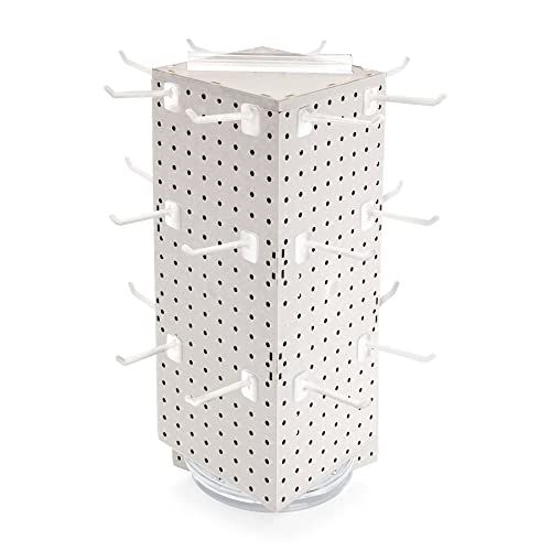 Azar Displays Pegboard + Hooks / White / 8 inches (W) x 8 inches (D) x 20 inches (H) Display Racks