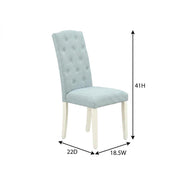 Linen-Upholstered Parsons Dining Chair High-Back by Furnifact – Wood, Linen White, Pack of 2