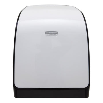 E White Paper Towel Dispenser - Motion Sensor Dispensing - 16.44 in Overall Length - 12.66 in Width - [PRICE is per CASE] by Kimberly-Clark – Medium, Plastic, White, Model 34349
