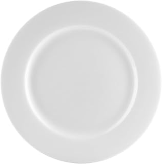 CAC China UVS-9 Plate 9 3/4" Porcelain Round, Super White, Set of 24