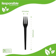 Responsible Products 6.75" Forks Black (1000 Count) / Black / 1000 Forks