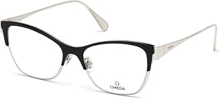 Omega Eyeglasses OM 5001 -H 01A Shiny Rhodium, Black
