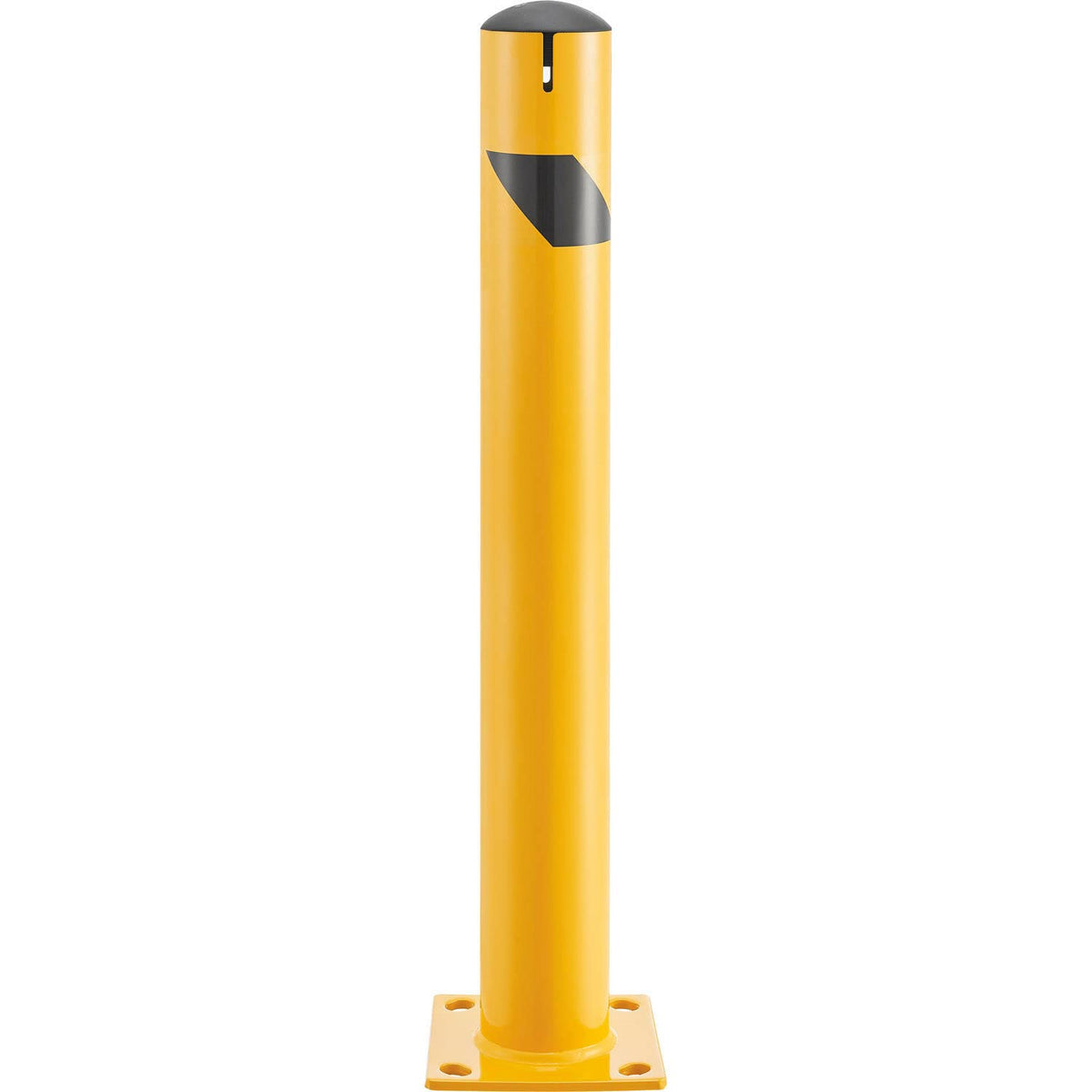 Steel Bollard w/Chain Slots & Removable Cap by Global Industrial – Steel, Yellow, Model 670584