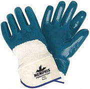 MCR Safety 9760S Nitrile Coated Palm And Over The Knucle Men's Gloves, Blue