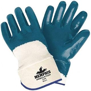 MCR Safety 9760S Nitrile Coated Palm And Over The Knucle Men's Gloves, Blue