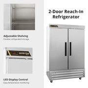 Traulsen (2) Solid Doors, Right Hinged / Silver / 45.88 cubic_feet Refrigerators