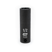 3/8" Drive 6 Point Deep Impact SAE Socket 1/2" by GEARWRENCH – 2.48 in, Chrome Molybdenum Steel, Black, Model 84325N