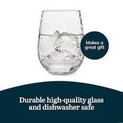Libbey Hammered 8 (17 oz) / 17 Ounces, Set of 8 / Modern Wine Glasses