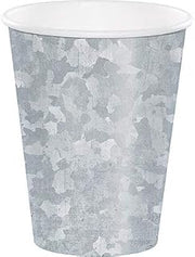 Creative Converting Club Pack Galvanized Trend Finish Printed 12oz Paper Hot/Cold Cups, Box of 96