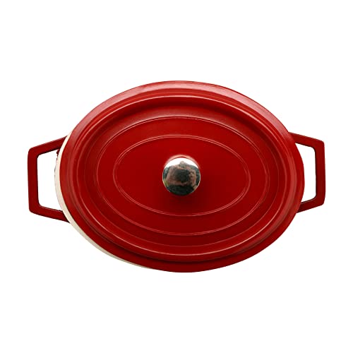 GET 0.38 Quart / Oval / Red / White Dutch Ovens