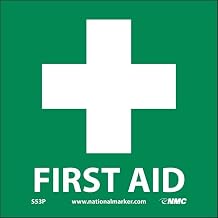 NMC S53P Graphic Facility Signs - First Aid - Vinyl 7x7