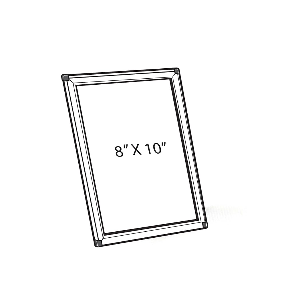Azar Displays 8 in W x 10 in H Vertical/ Horizontal Frame for Counter & Wall / Silver / 1 Store Sign Holders
