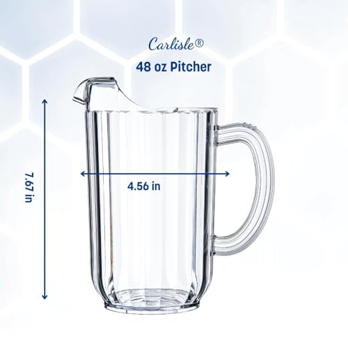 Carlisle FoodService Products Clear / 48 Ounces (Pack of 6) / Polycarbonate Jugs