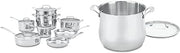 Cuisinart Contour Stainless 13-Piece Cookware Set with 12-Quart Stockpot Bundle