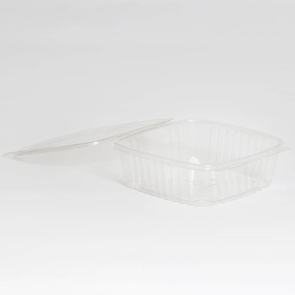 48 oz. (3/4 Gallon-Size) RPET Clear Plastic Hinged Lid Deli Meal Prep Fruit Salad Display Food Storage Containers | 200/Case by KODA CUP – 48 oz, 48.0 ounces, Model RPTHLD48