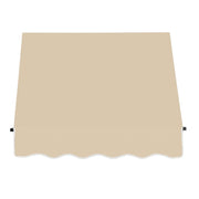 3' Santa Fe (40.5"-31"-24") Fixed Awning with Twisted Rope Arms by Awntech – 40.5"W x 31"H x 24"D, Acrylic Linen, Tan, Model SANT22-AMZ-3T