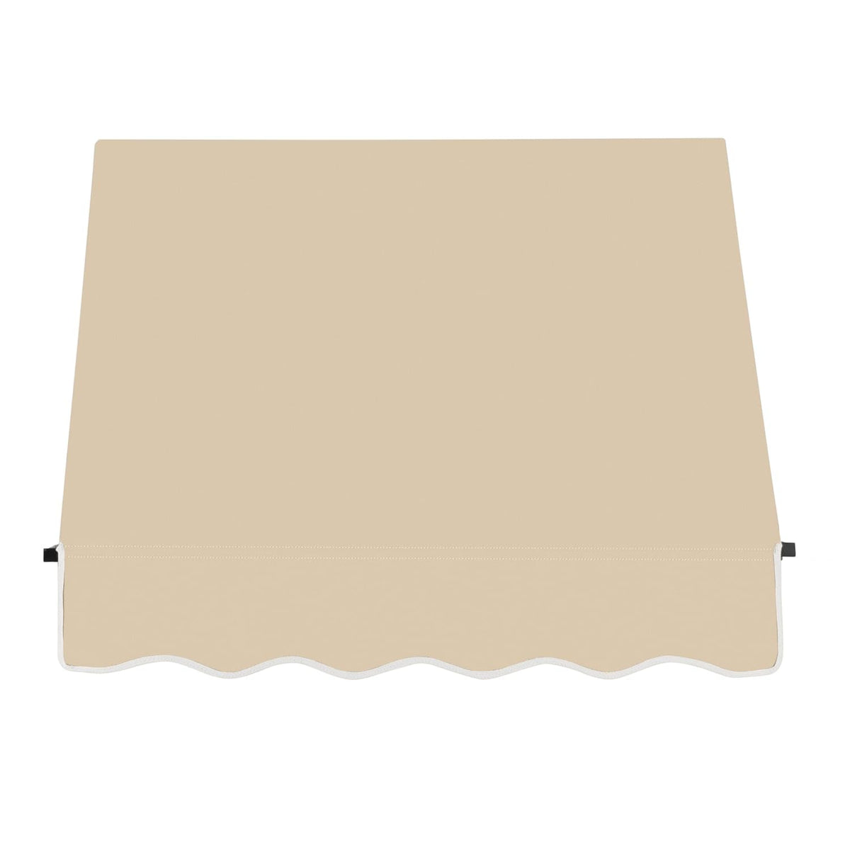 3' Santa Fe (40.5"-31"-24") Fixed Awning with Twisted Rope Arms by Awntech – 40.5"W x 31"H x 24"D, Acrylic Linen, Tan, Model SANT22-AMZ-3T