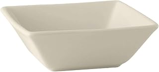 Tuxton China BEB-250H Bowl, 25 oz., 6-1/2" x 2-1/4"H, Square, Microwave and Dishwasher Safe, Oven Proof, Fully Vitrified, Ceramic, DuraTux, American White/Eggshell, Pack of 12