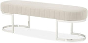 Michael Amini Orchid Velvet Accent Bench - Gray
