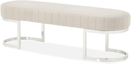 Michael Amini Orchid Velvet Accent Bench - Gray