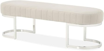 Michael Amini Orchid Velvet Accent Bench - Gray